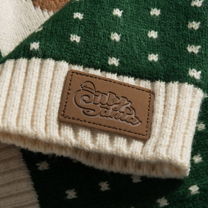 Grøn Retro Rensdyr Julesweater Børn