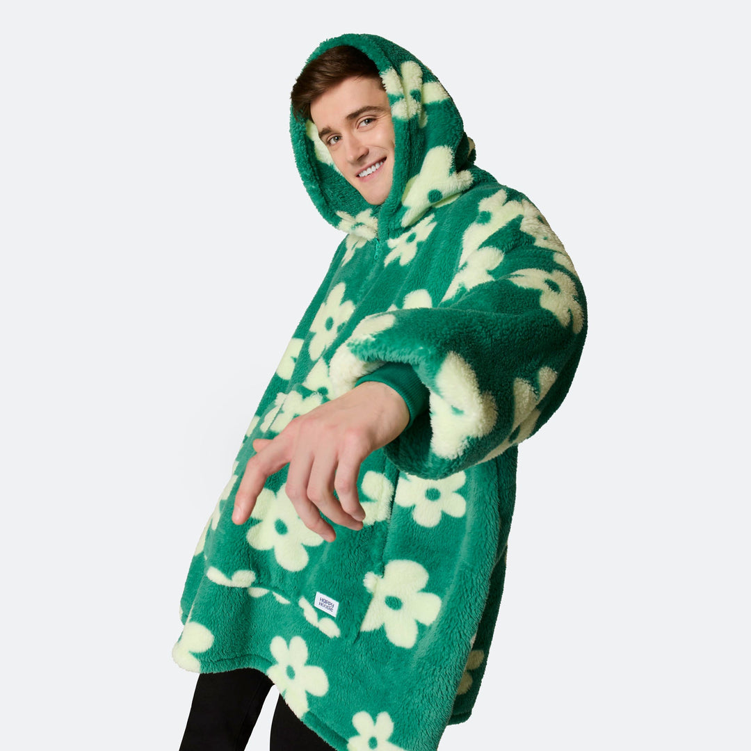 Grøn Blomster Teddy HappyHoodie