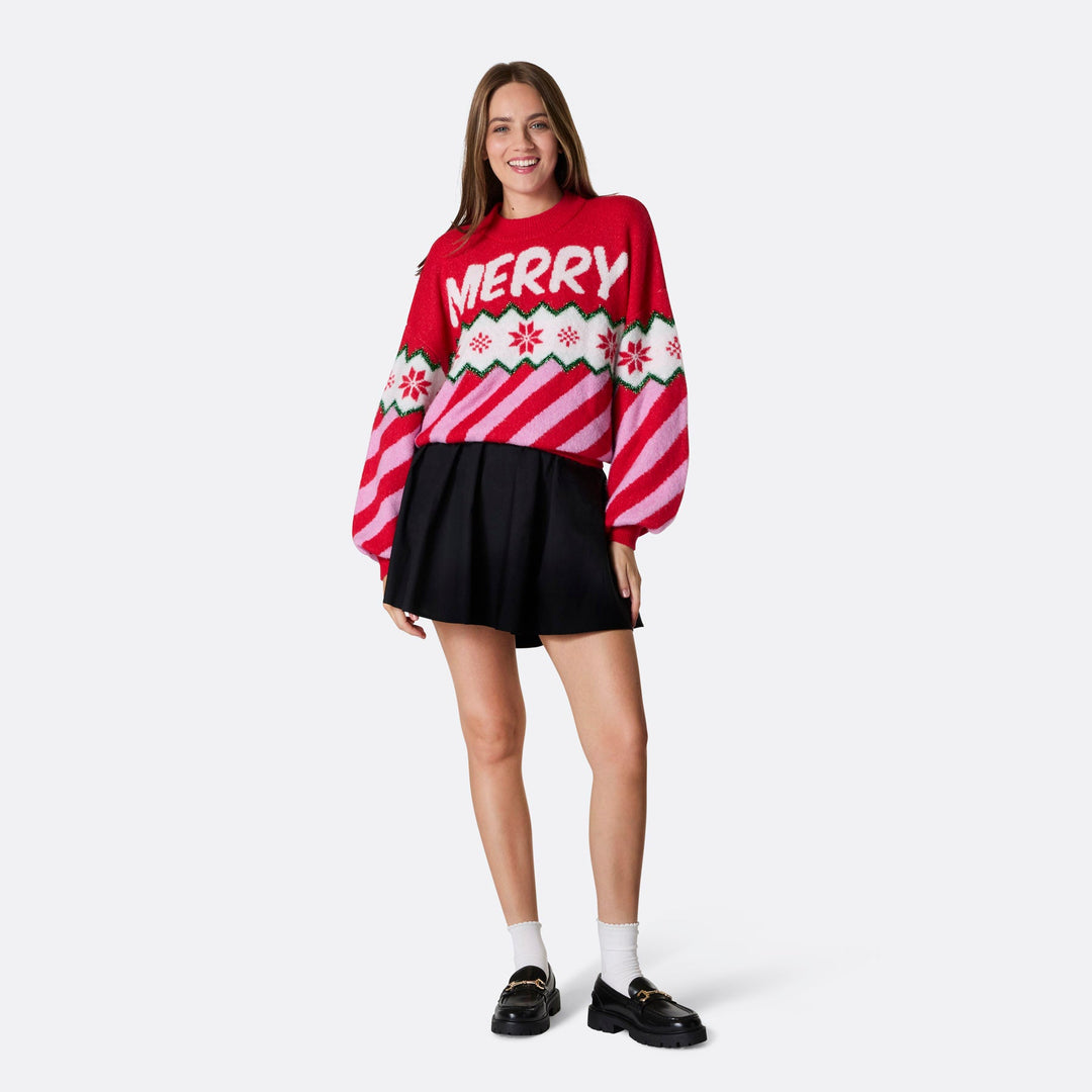 Merry Xmas Oversized Julesweater Dame