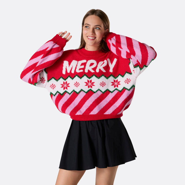 Merry Xmas Oversized Julesweater Dame