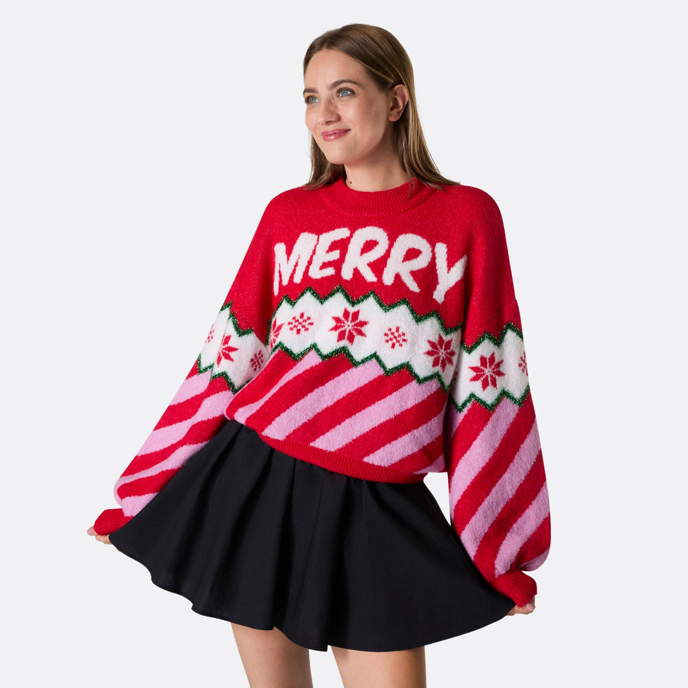 Merry Xmas Oversized Julesweater Dame
