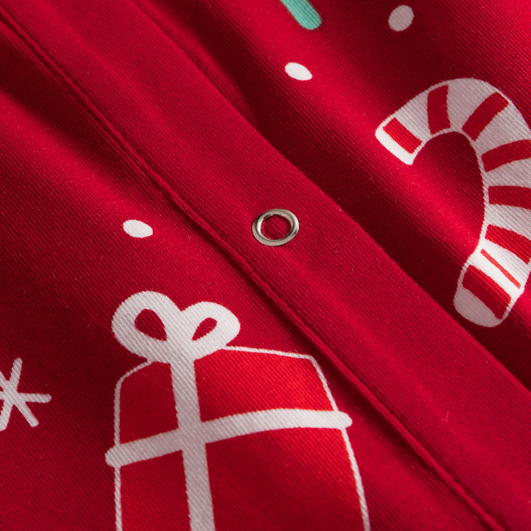 Rød Julemønster Overall Julepyjamas Børn