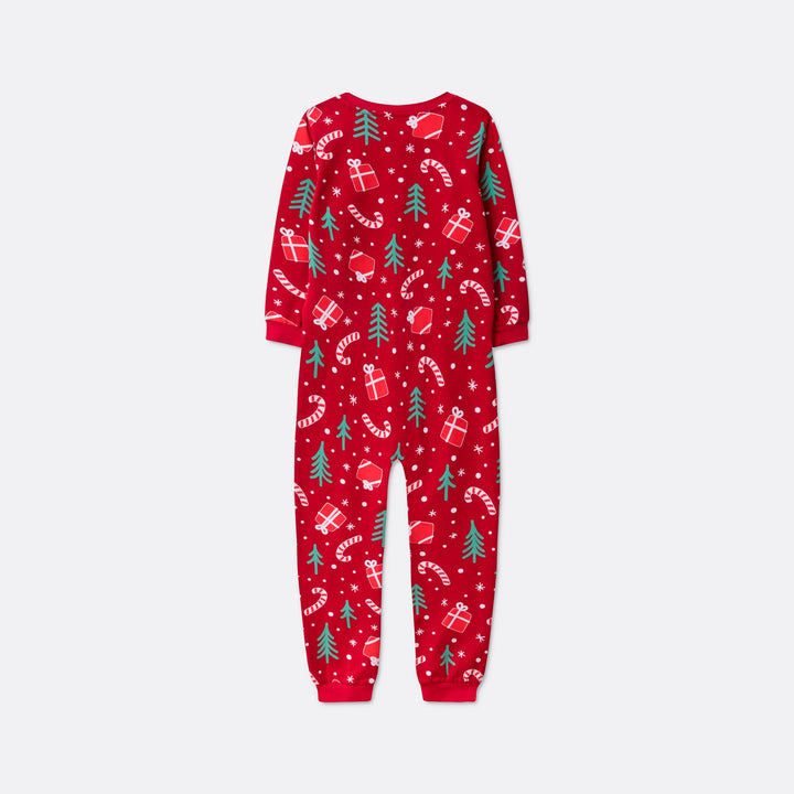 Rød Julemønster Overall Julepyjamas Børn