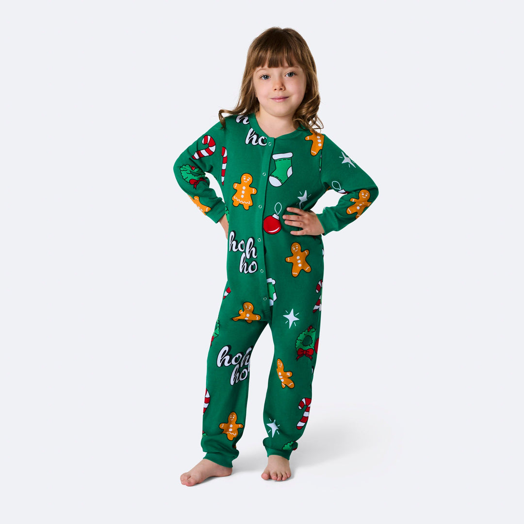Grøn Hohoho Overall Julepyjamas Børn