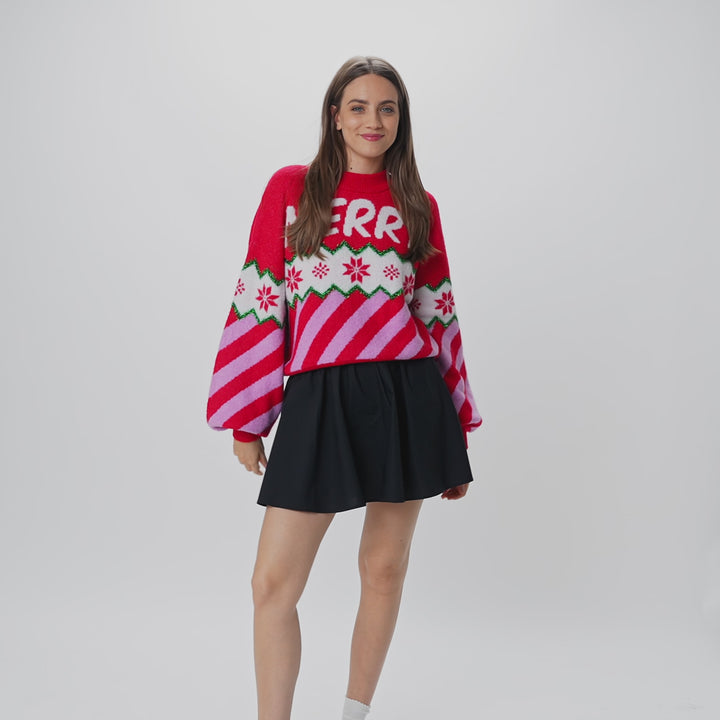 Merry Xmas Oversized Julesweater Dame