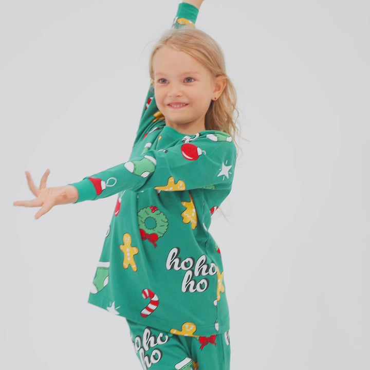 Hohoho Grøn Julepyjamas Børn