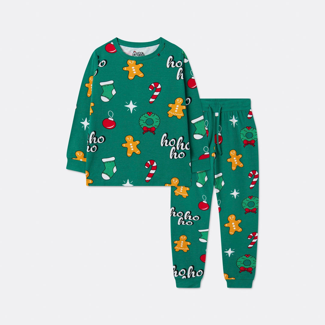 Hohoho Grøn Julepyjamas Børn