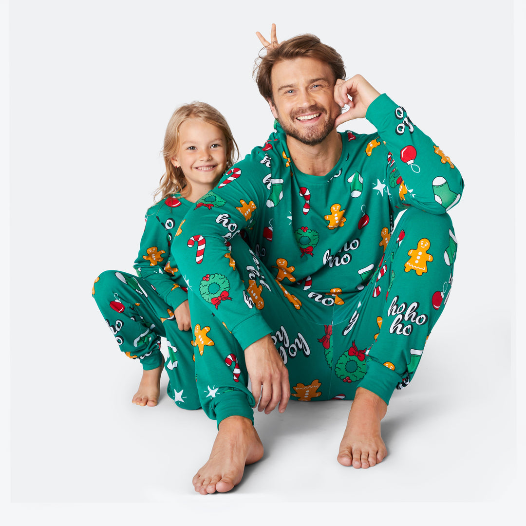 Hohoho Grøn Julepyjamas Børn