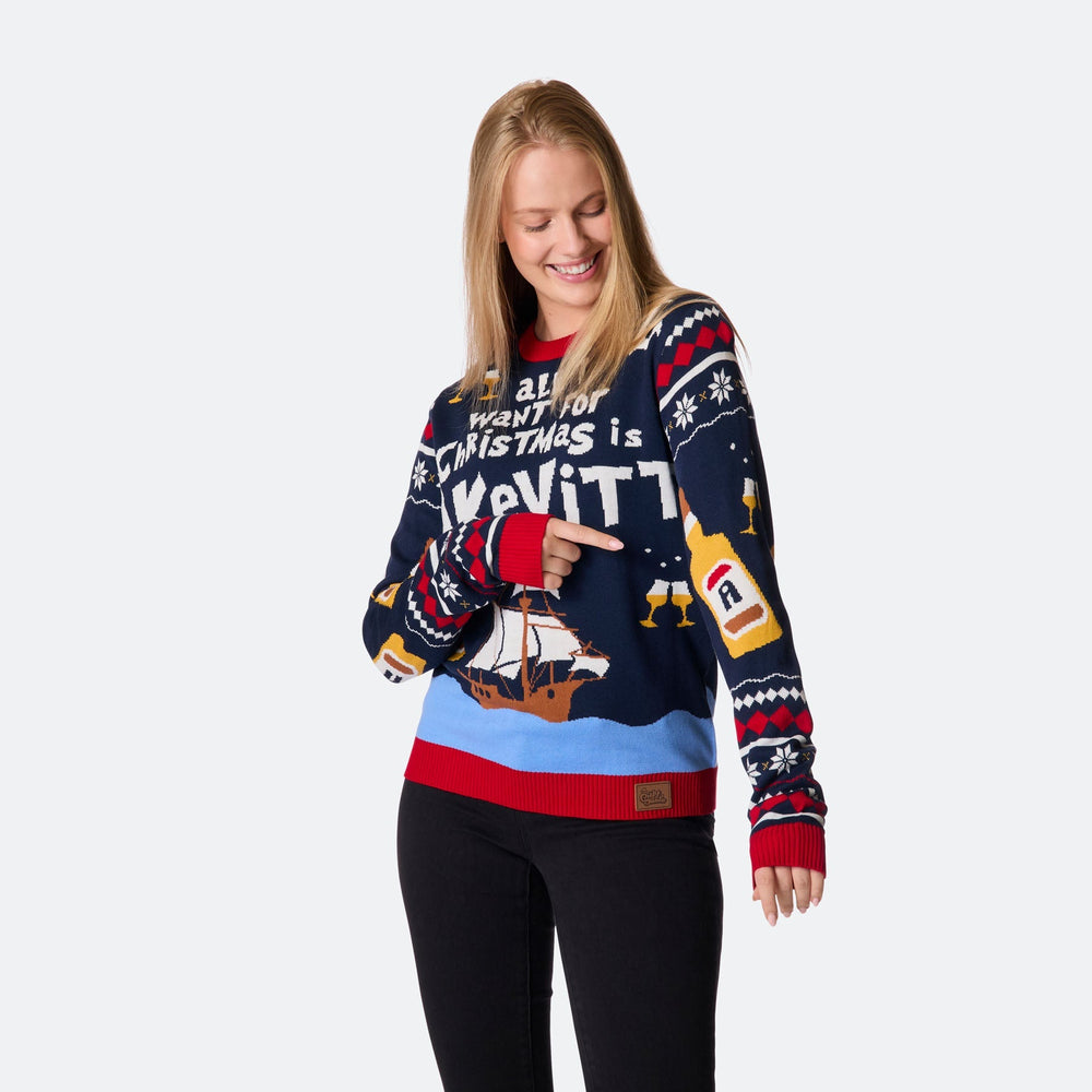 All I Want for Christmas is Akvavit Julesweater Dame