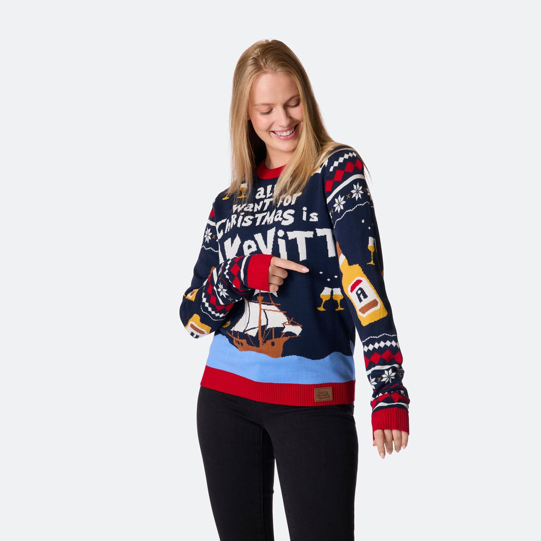 All I Want for Christmas is Akvavit Julesweater Dame