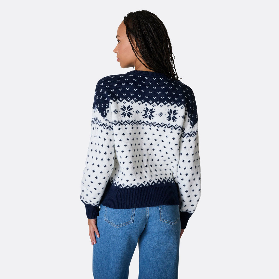 Blå Julecardigan Dame