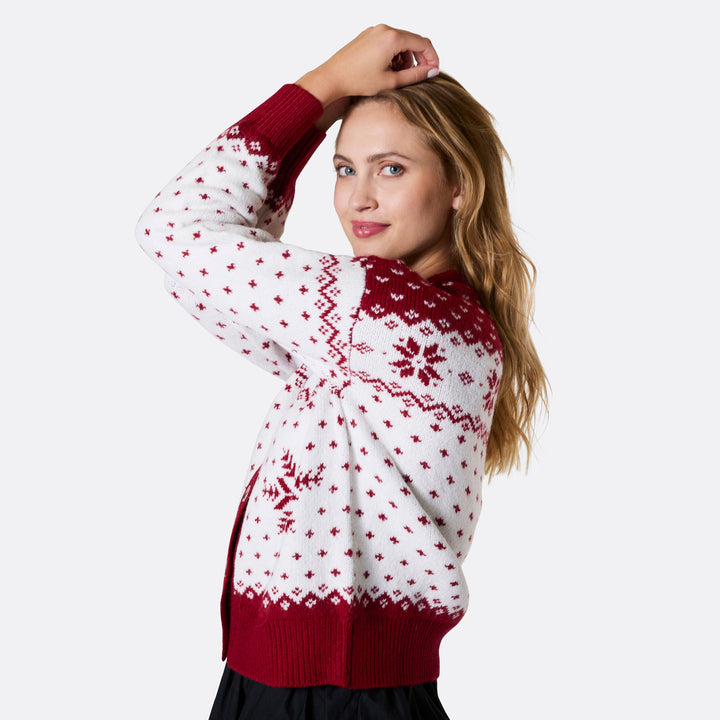 Rød Julecardigan Dame