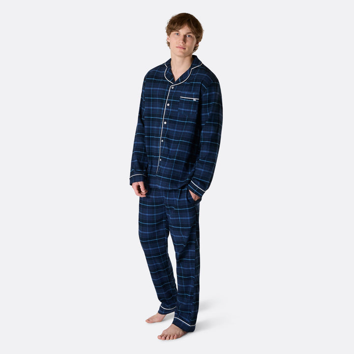 Flannel Blå Julepyjamasser Familie