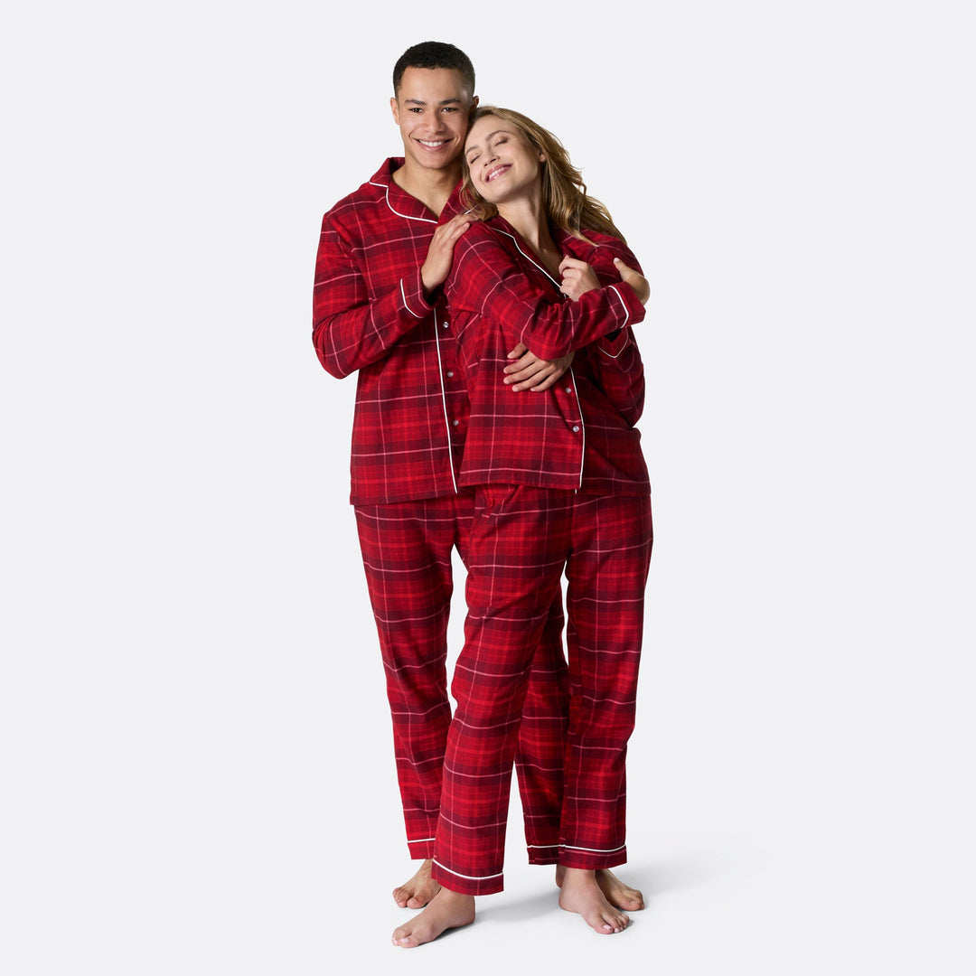 Rød Flannel Julepyjamas Herre