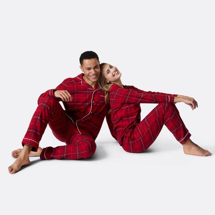 Flannel Rød Julepyjamasser Familie