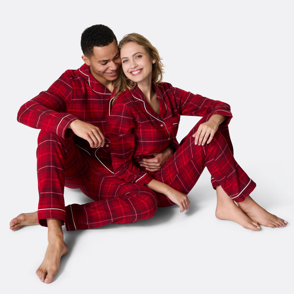 Flannel Rød Julepyjamasser Familie