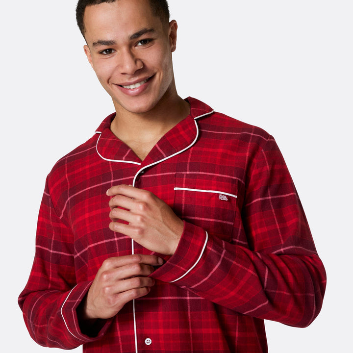 Rød Flannel Julepyjamas Herre