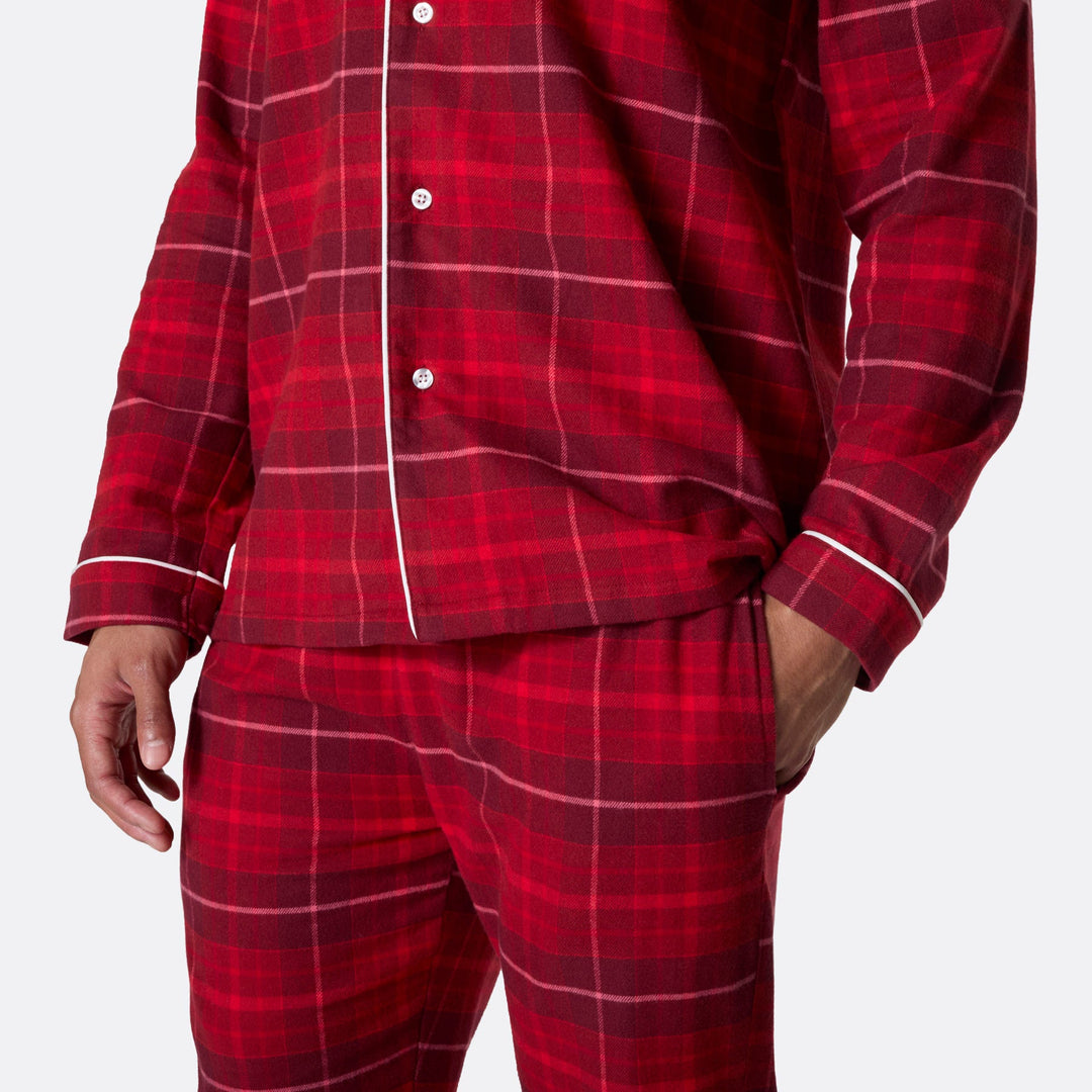 Rød Flannel Julepyjamas Herre