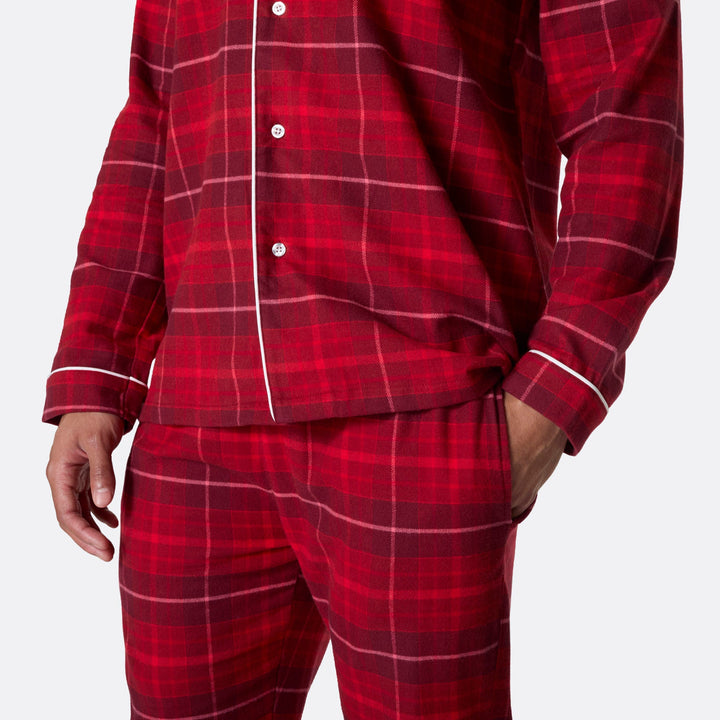 Rød Flannel Julepyjamas Herre