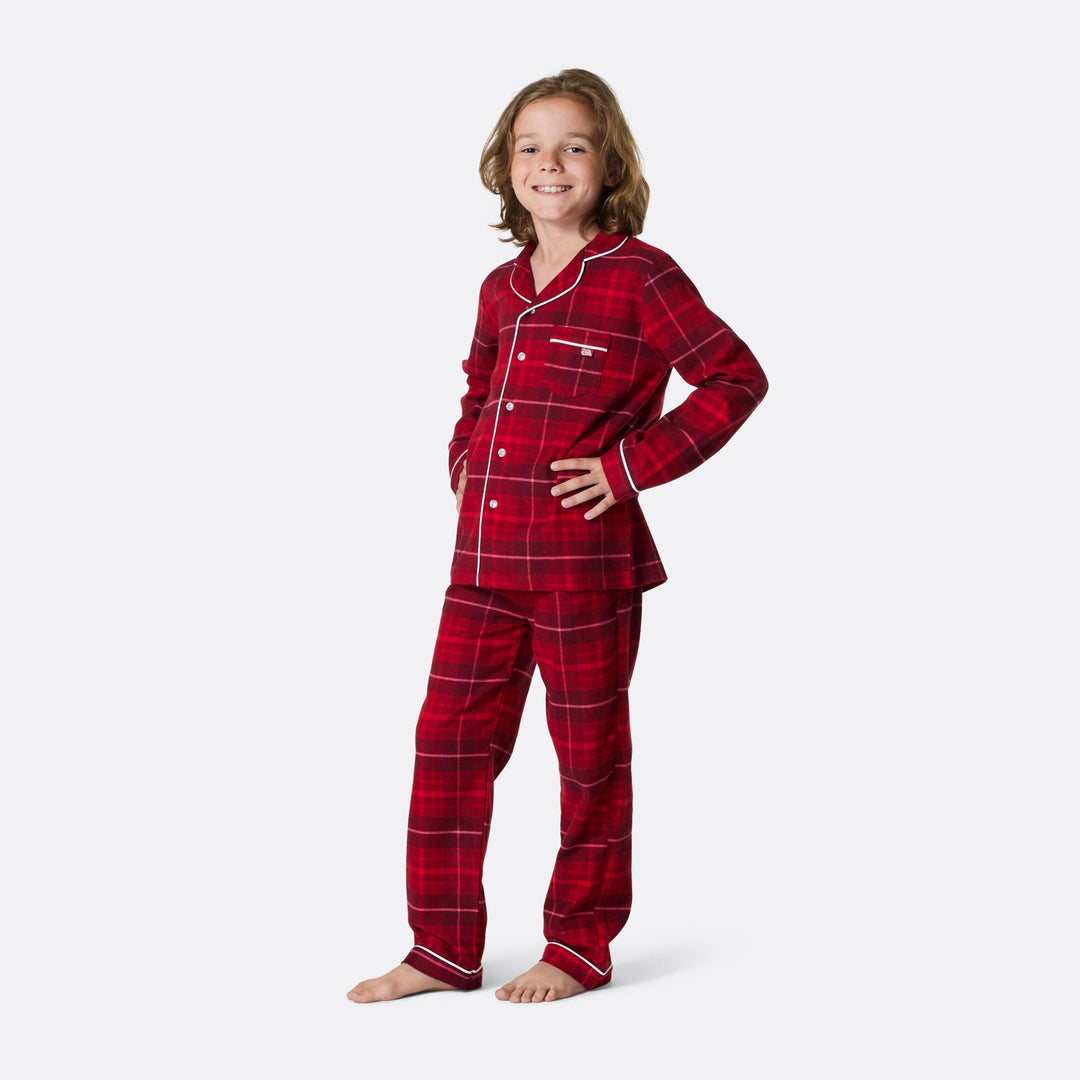 Rød Flannel Julepyjamas Børn