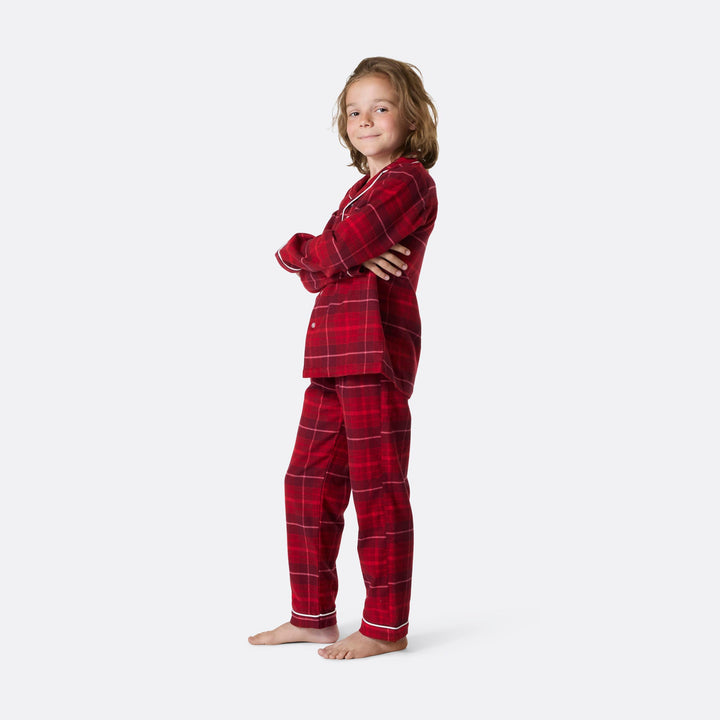 Rød Flannel Julepyjamas Børn