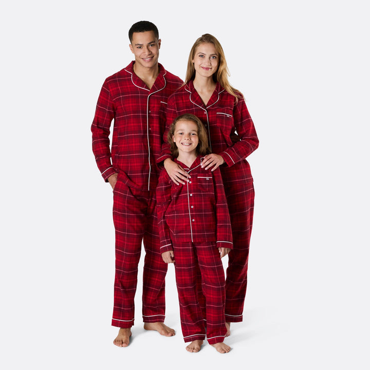 Flannel Rød Julepyjamasser Familie