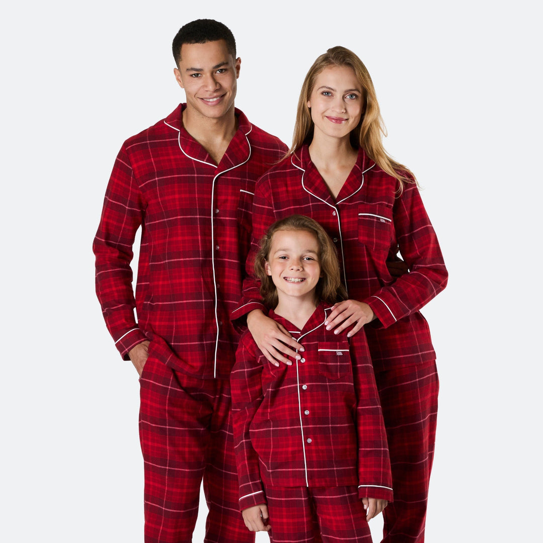 Rød Flannel Julepyjamasser Familie