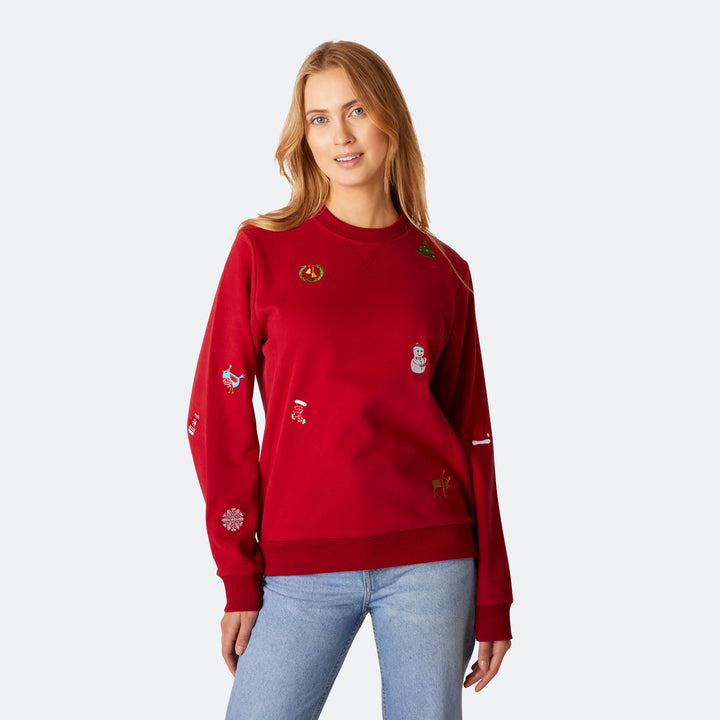 Rød Julesweatshirt Dame