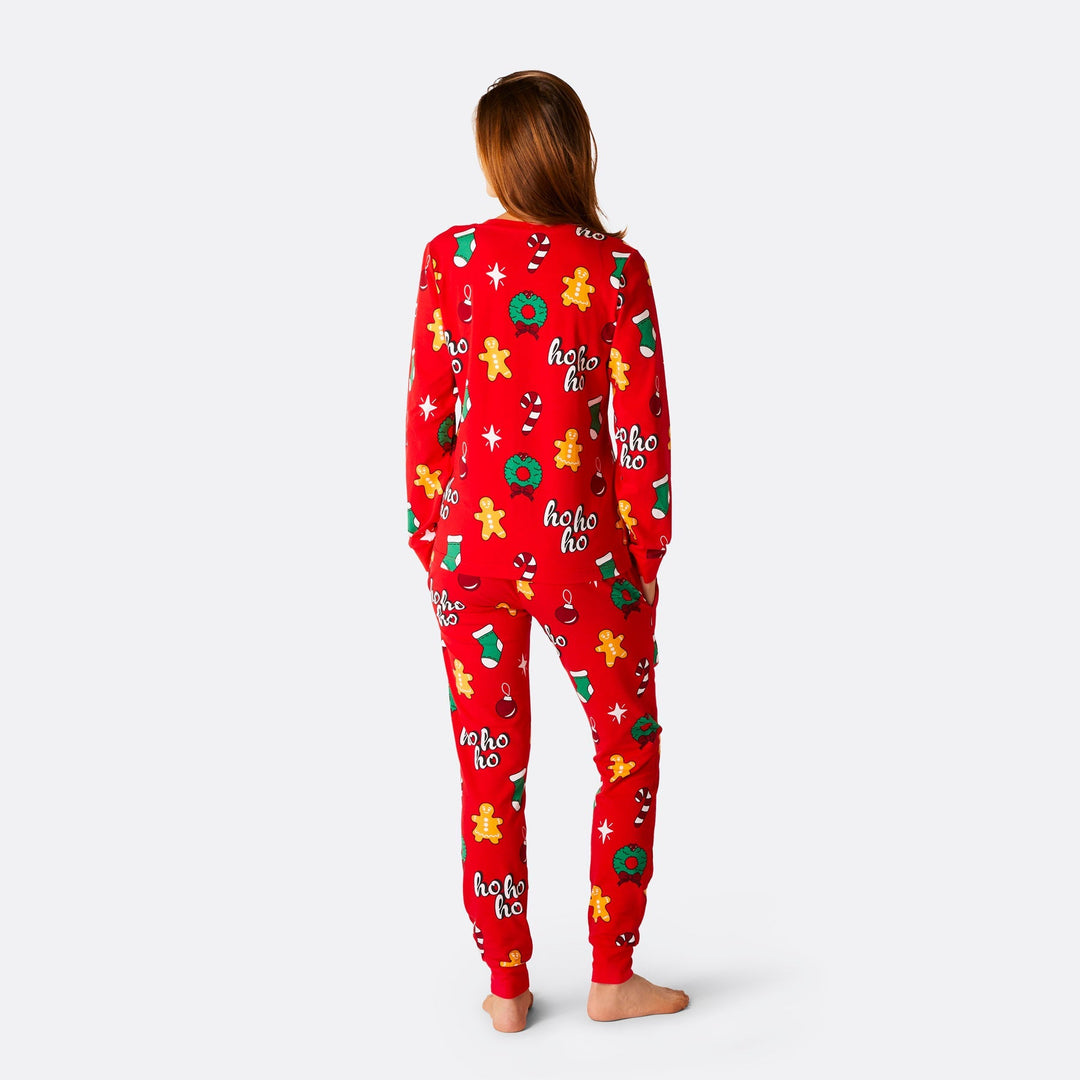 Hohoho Rød Julepyjamas Dame