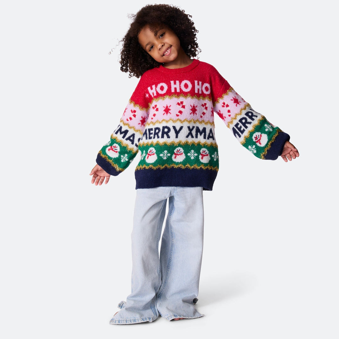 Julestriber Oversized Julesweater Børn