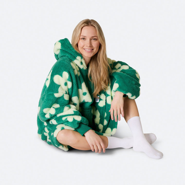 Grøn Blomster Teddy HappyHoodie