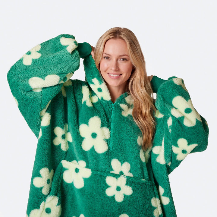Grøn Blomster Teddy HappyHoodie