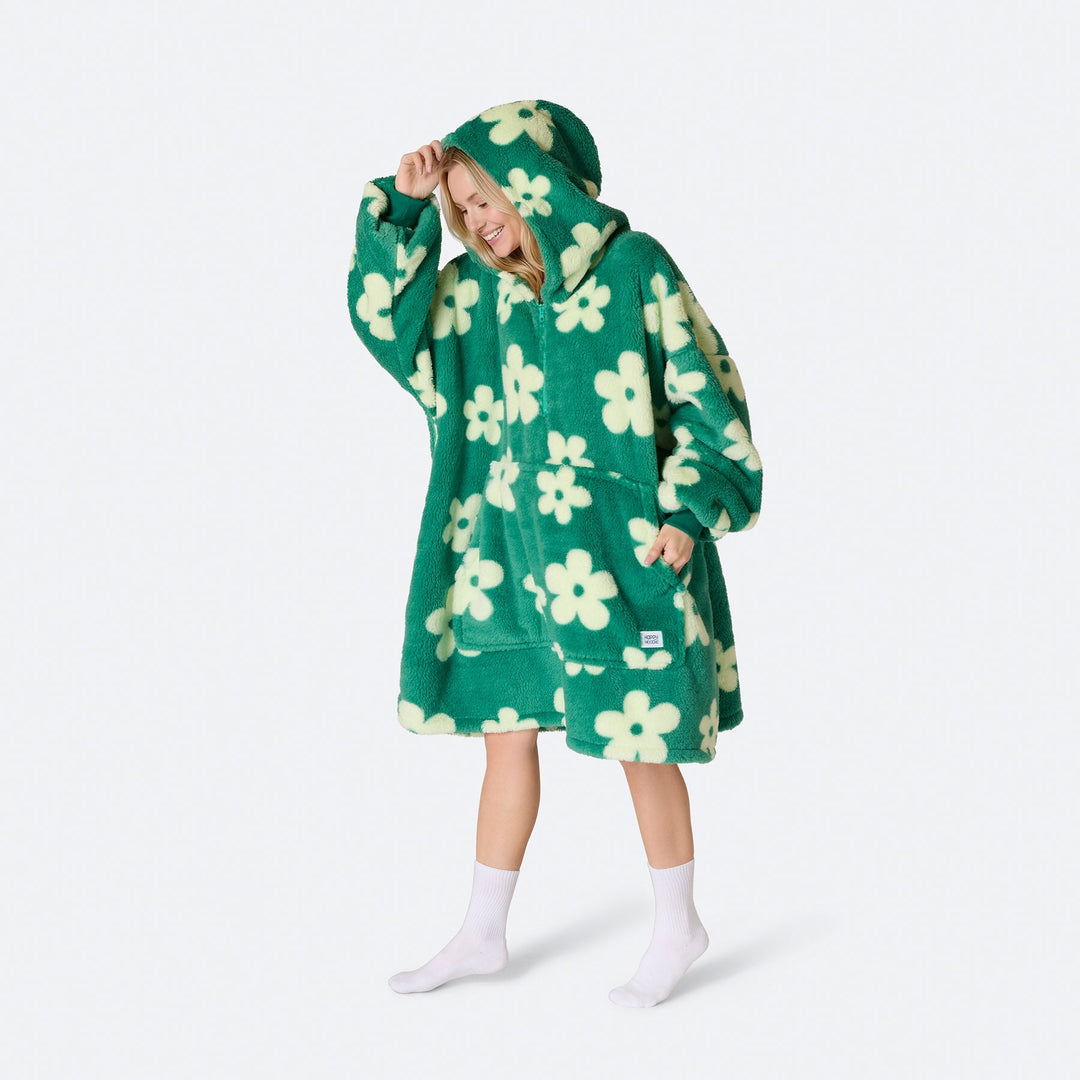 Grøn Blomster Teddy HappyHoodie