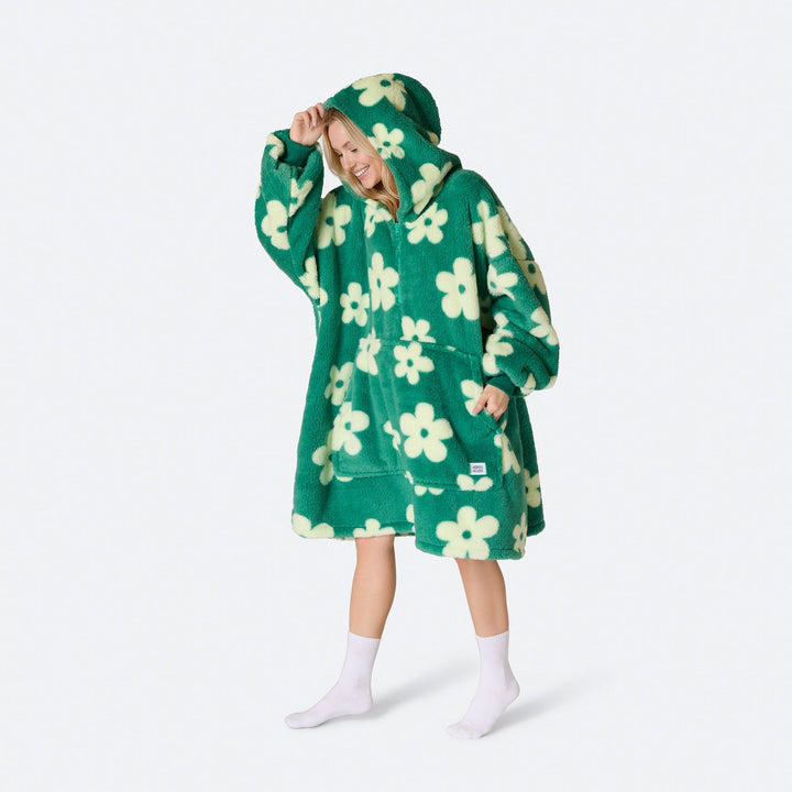 Grøn Blomster Teddy HappyHoodie