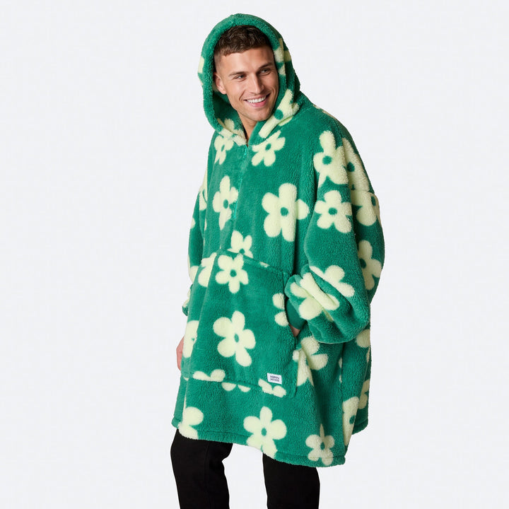 Grøn Blomster Teddy HappyHoodie