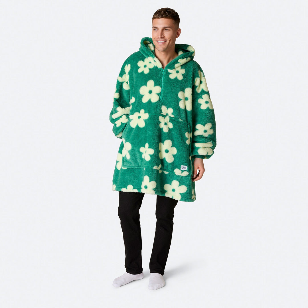 Grøn Blomster Teddy HappyHoodie