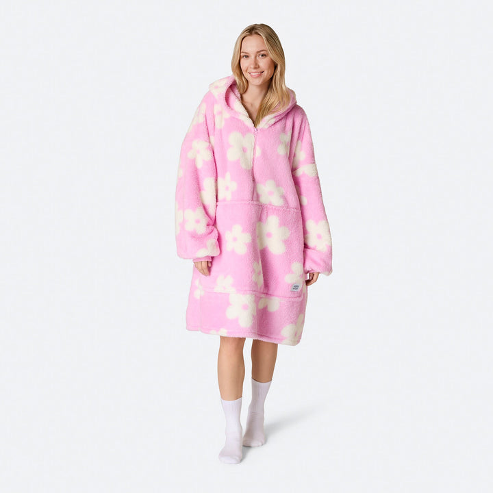 Pink Blomster Teddy HappyHoodie