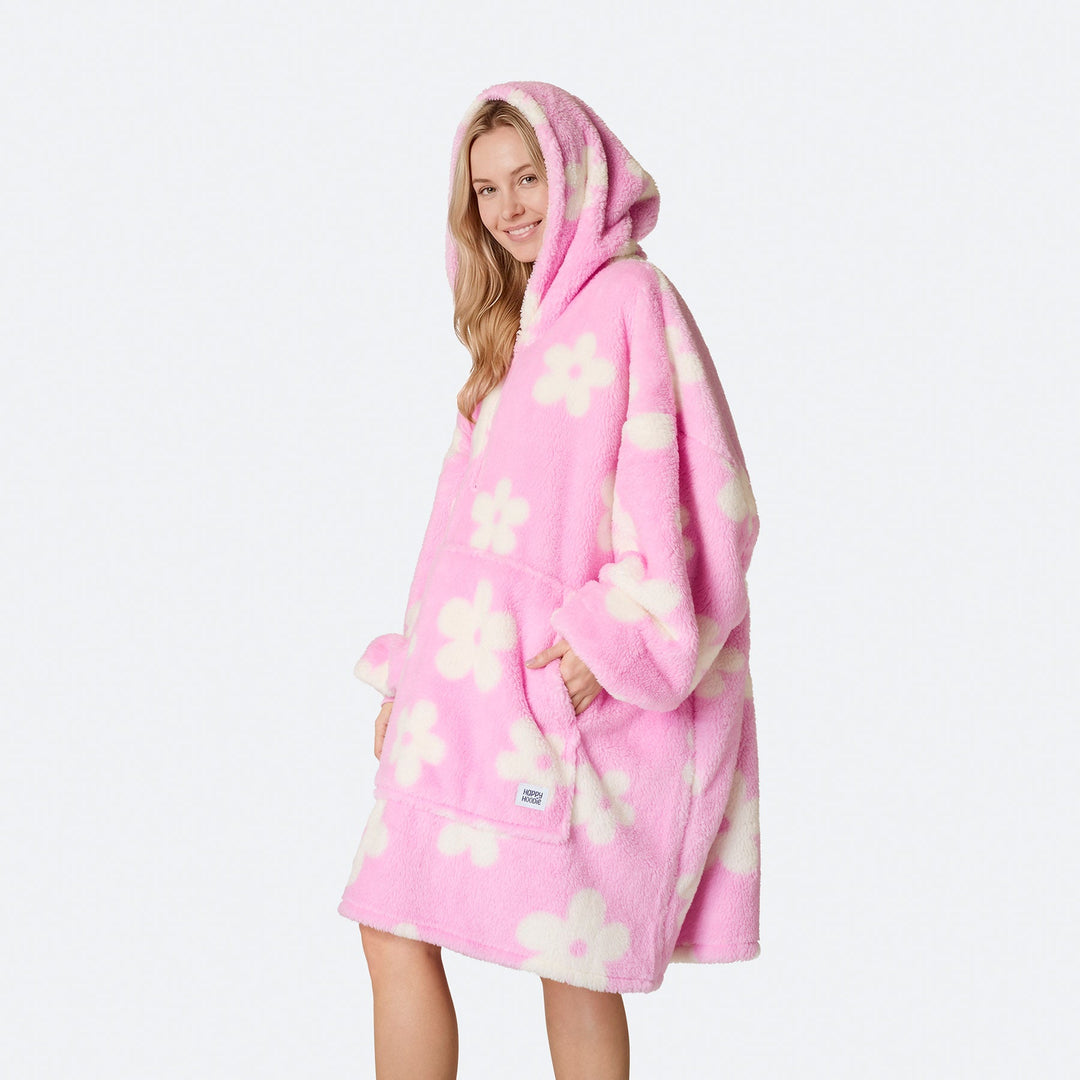 Pink Blomster Teddy HappyHoodie