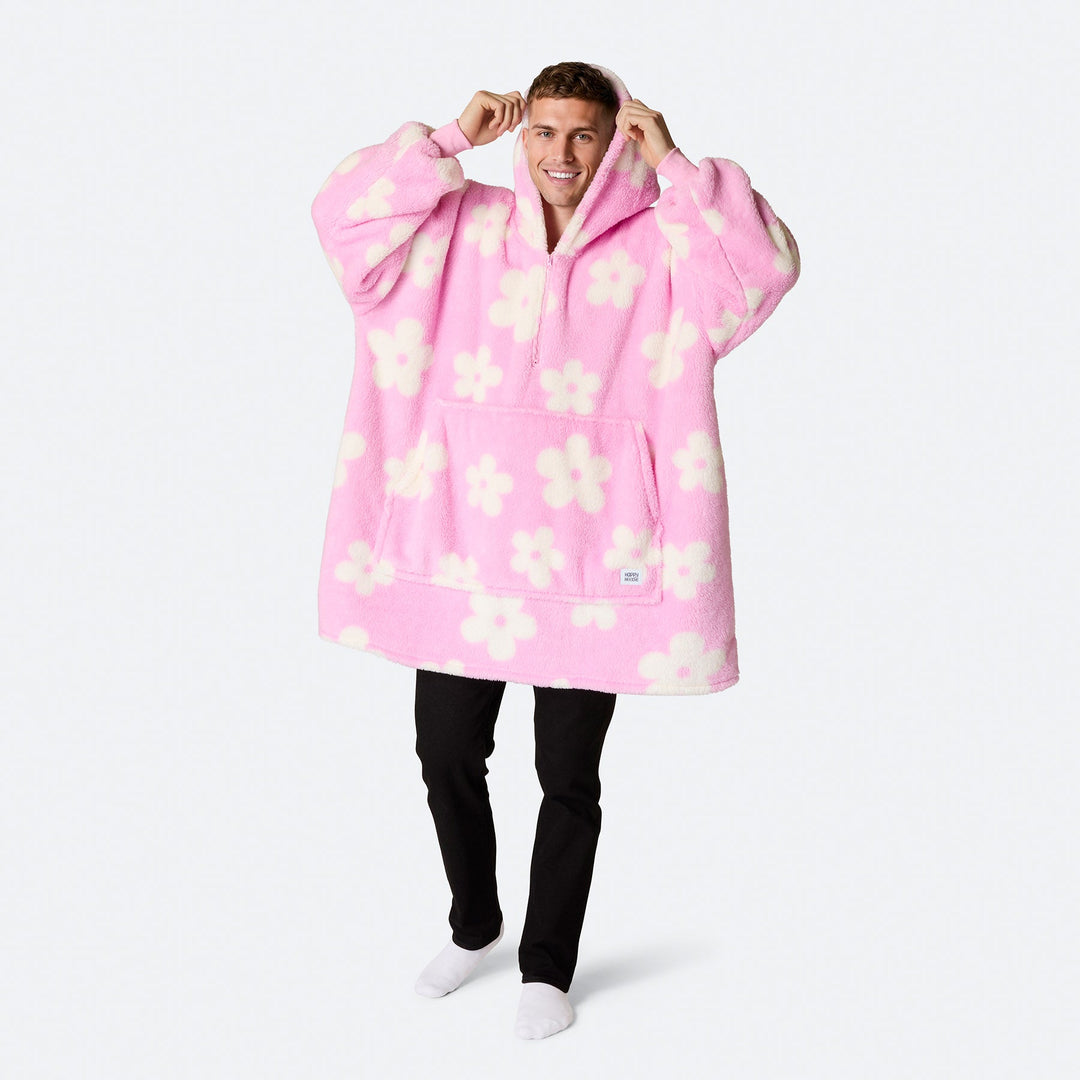 Pink Blomster Teddy HappyHoodie