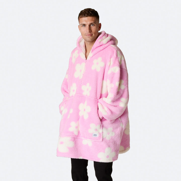 Pink Blomster Teddy HappyHoodie