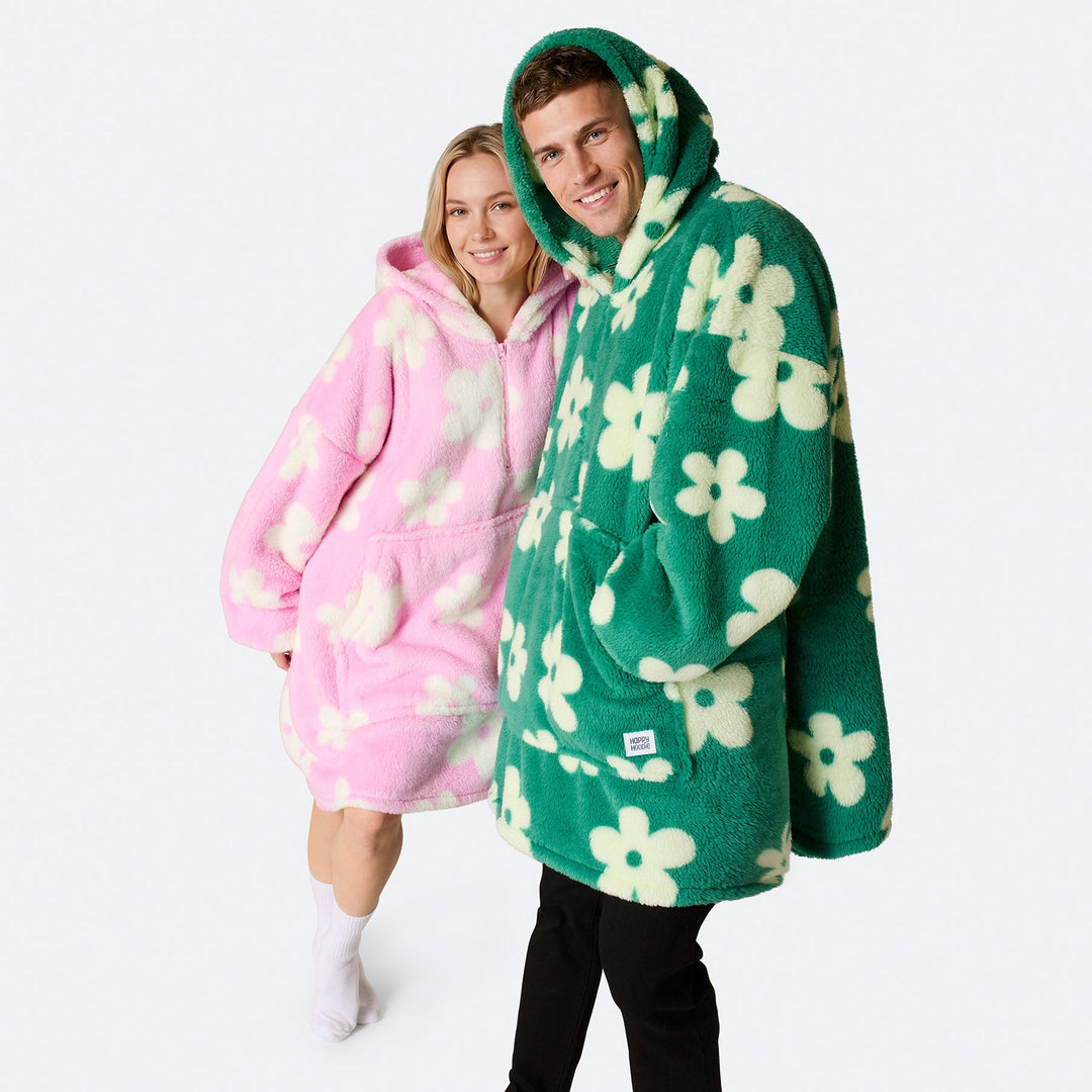 Grøn Blomster Teddy HappyHoodie