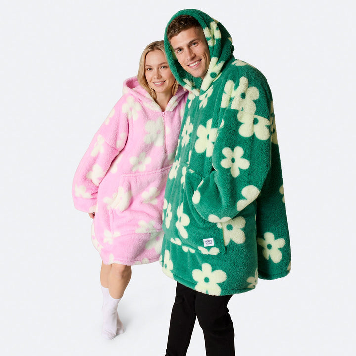 Grøn Blomster Teddy HappyHoodie