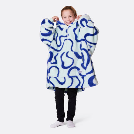 Blå Wavy Teddy HappyHoodie Børn