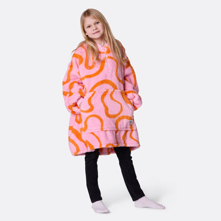 Lyserød Wavy Teddy HappyHoodie Børn