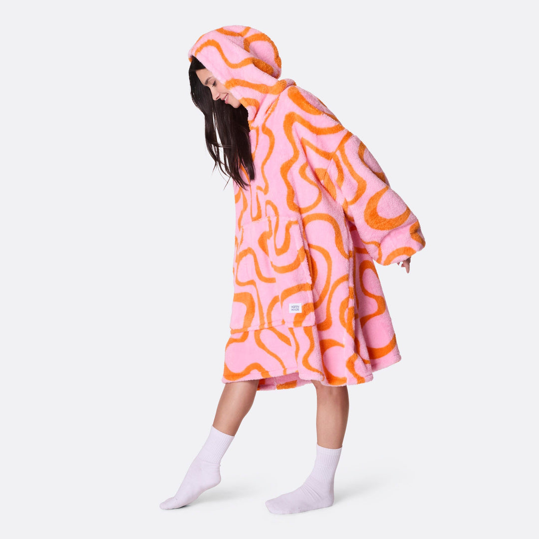 Lyserød Wavy Teddy HappyHoodie