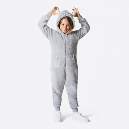 Grå Bamsebjørn Onesie Børn