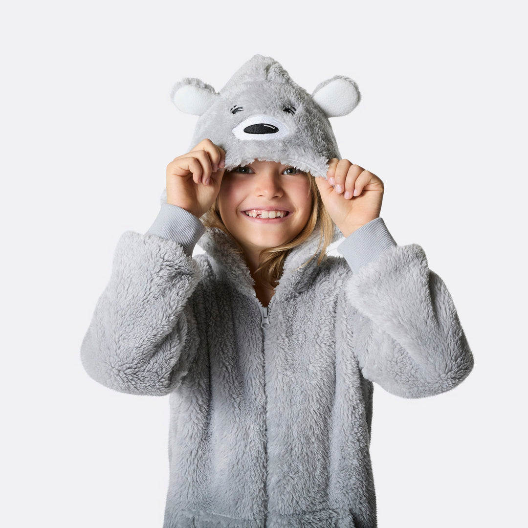 Grå Bamsebjørn Onesie Børn