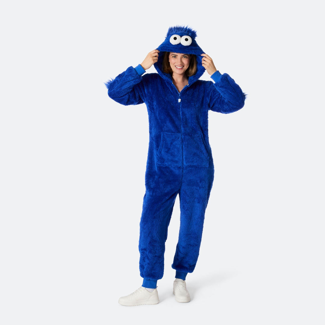 Blå Monster Onesie Dame