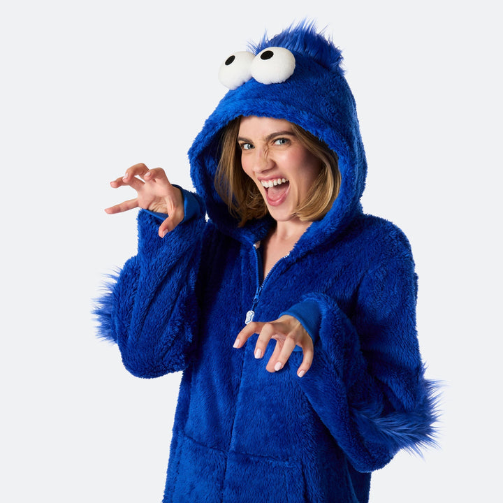 Blå Monster Onesie Dame