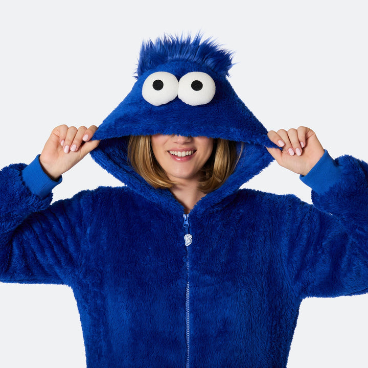 Blå Monster Onesie Dame